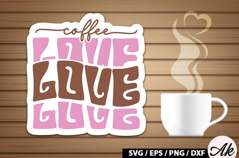 Coffee love Retro Sticker SVG akazaddesign 