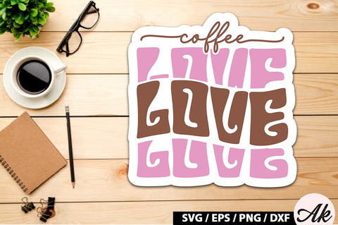 Coffee love Retro Sticker SVG akazaddesign 