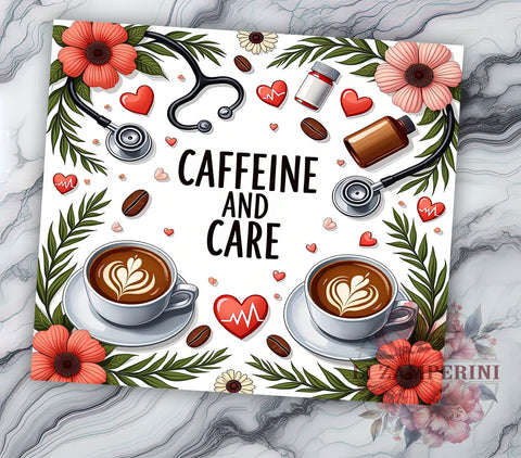 Coffee Lover 20oz Tumbler Wrap, Caffeine Sublimation Wrap, 20oz Coffee Design, Funny Coffee Tumbler, Unique Gift Idea, Coffee Themed Drinkware, Cute Tumbler Pattern Sublimation Li Zamperini 