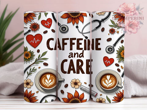 Coffee Lover 20oz Tumbler Wrap, Caffeine Sublimation Wrap, 20oz Coffee Design, Funny Coffee Tumbler, Unique Gift Idea, Coffee Themed Drinkware, Cute Tumbler Pattern Sublimation Li Zamperini 