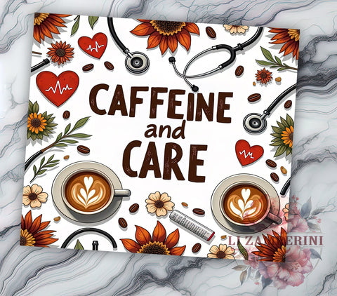 Coffee Lover 20oz Tumbler Wrap, Caffeine Sublimation Wrap, 20oz Coffee Design, Funny Coffee Tumbler, Unique Gift Idea, Coffee Themed Drinkware, Cute Tumbler Pattern Sublimation Li Zamperini 