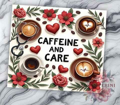 Coffee Lover 20oz Tumbler Wrap, Caffeine Sublimation Wrap, 20oz Coffee Design, Funny Coffee Tumbler, Unique Gift Idea, Coffee Themed Drinkware, Cute Tumbler Pattern Sublimation Li Zamperini 