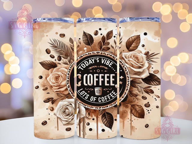 Coffee Lover 20oz Tumbler Wrap Sublimation Design, Straight Tapered Tumbler Wrap, Coffee Tumbler Png, Instant Digital Download Sublimation SvggirlplusArt 