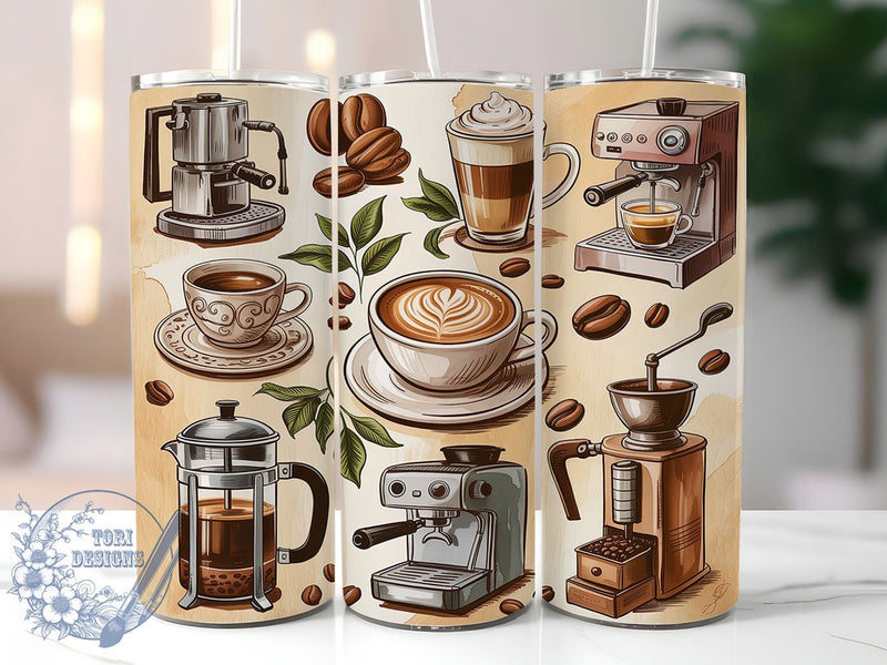 Coffee Lover Espresso Tumbler Wrap, Caffeine Lover PNG, 20oz ...