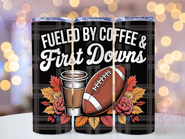 Coffee Lover Game Day Football Tumbler, Game Day Coffee Cup, 20Oz Sublimation Wrap, Caffeine Lover Sports Drinkware, Football Fan Gift, Morning Game Mug Design, Touchdown Coffee Tumbler Sublimation SvggirlplusArt 