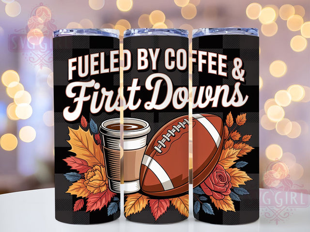 Coffee Lover Game Day Football Tumbler, Game Day Coffee Cup, 20Oz Sublimation Wrap, Caffeine Lover Sports Drinkware, Football Fan Gift, Morning Game Mug Design, Touchdown Coffee Tumbler Sublimation SvggirlplusArt 