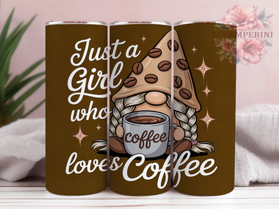 Coffee Lover Gnome Tumbler, Girl Gnome Design, Coffee Gnome Art, 20Oz Wrap Design, Coffee Sublimation, Cute Gnome Theme, Caffeine Lover Design Sublimation Li Zamperini 