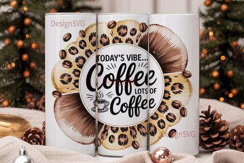 Coffee Lover Leopard 20oz Tumbler Wrap Sublimation DesignSVG 