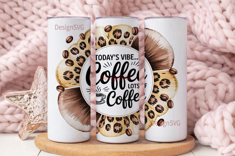 Coffee Lover Leopard 20oz Tumbler Wrap Sublimation DesignSVG 
