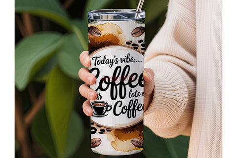 Coffee Lover Leopard 20oz Tumbler Wrap Sublimation DesignSVG 