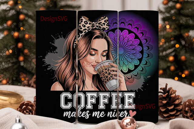Coffee Lover Mandala 20oz Tumbler Sublimation DesignSVG 
