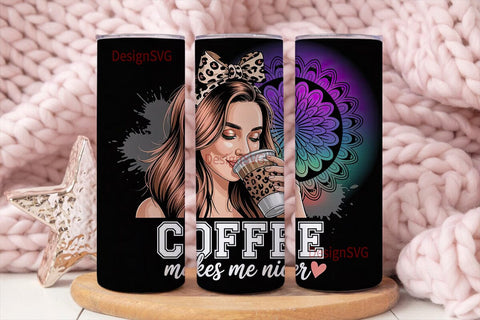Coffee Lover Mandala 20oz Tumbler Sublimation DesignSVG 