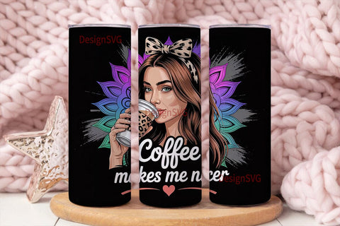 Coffee Lover Mandala 20oz Tumbler Sublimation DesignSVG 
