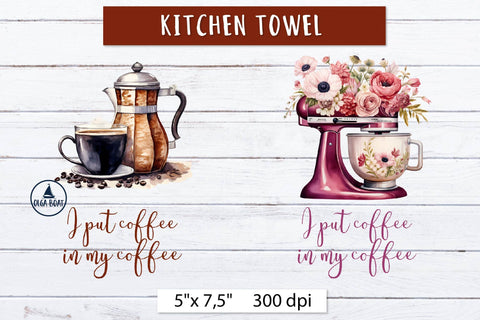 Coffee lover png | Funny Kitchen towel sublimation Sublimation Olga Boat Design 