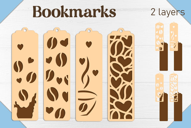 Coffee lovers bookmark svg, Layered papercut template SVG AnastasiyaArtDesign 