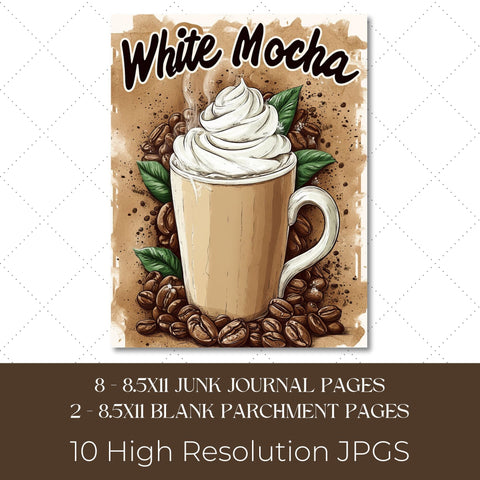 Coffee Lovers Junk Journal Paper | Printable Junk Journal Paper SVG Paige Cole Studio 