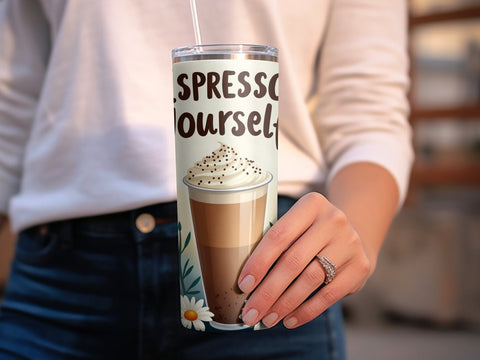 Coffee lovers Tumbler Wrap Espresso yourself PNG Sublimation Luvleigh Digitals 