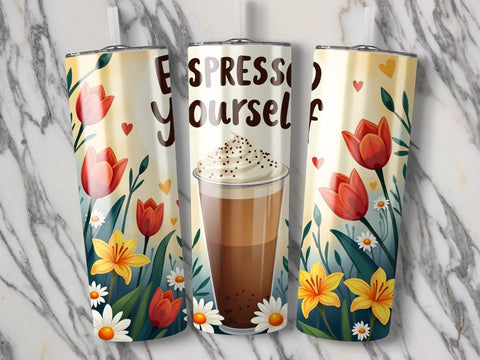 Coffee lovers Tumbler Wrap Espresso yourself PNG Sublimation Luvleigh Digitals 