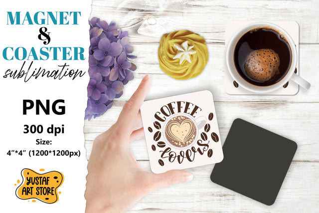 Coffee magnet sublimation/Coffee coaster sublimation Sublimation Yustaf Art Store 
