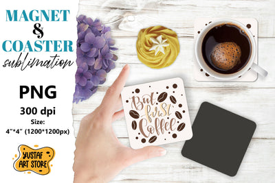 Coffee magnet sublimation/Coffee coaster sublimation Sublimation Yustaf Art Store 