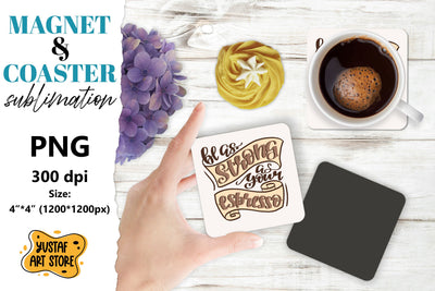 Coffee magnet sublimation/Coffee coaster sublimation Sublimation Yustaf Art Store 