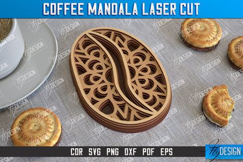 Coffee Mandala Laser Cut Bundle | 3D Coffee Cup | 3D Template | CNC Files SVG Fly Design 