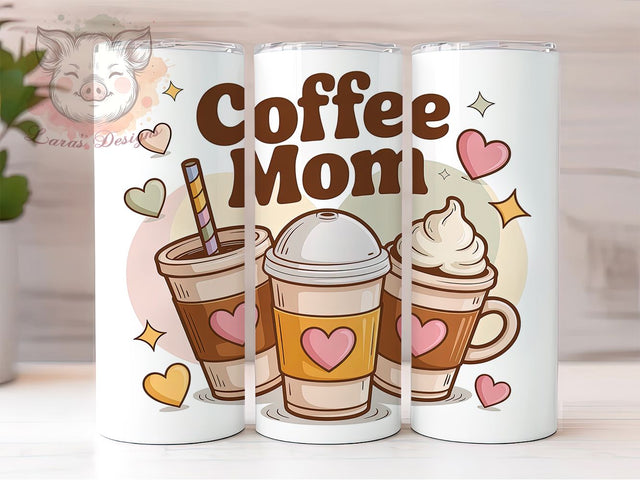 Coffee Mom Life 20oz Tumbler, Coffee Mom Quote, Funny Mother Wrap, 20oz Tumbler Wrap, Sublimation Design PNG, Cute Mom Wrap, Coffee Lover Sublimation Sublimation Lara' s Designs 