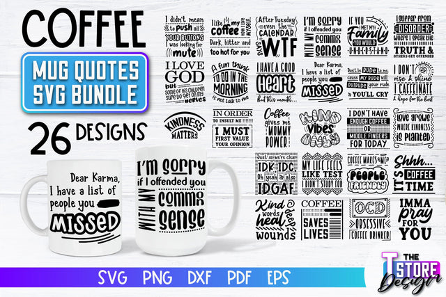 Coffee Mug Quotes SVG | Coffee SVG | Funny Quotes SVG v.2 SVG The T Store Design 