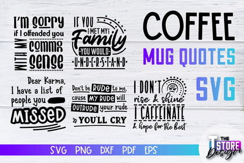 Coffee Mug Quotes SVG | Coffee SVG | Funny Quotes SVG v.2 SVG The T Store Design 