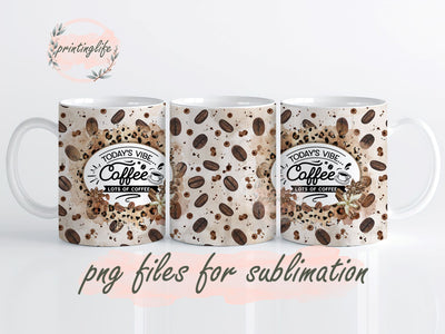 Coffee Mug Wrap Design, Instant Digital Design Download Mug Wrap Design, Mug Design PNG Sublimation PrintingLife 