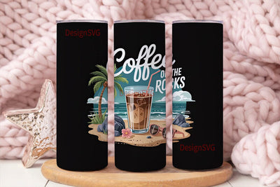 Coffee on the Rocks 20oz Tumbler Wrap Sublimation DesignSVG 