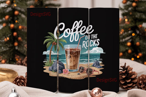 Coffee on the Rocks 20oz Tumbler Wrap Sublimation DesignSVG 