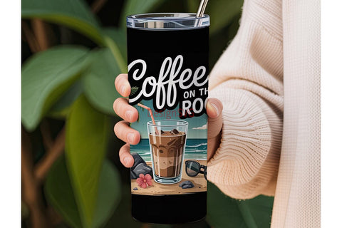 Coffee on the Rocks 20oz Tumbler Wrap Sublimation DesignSVG 