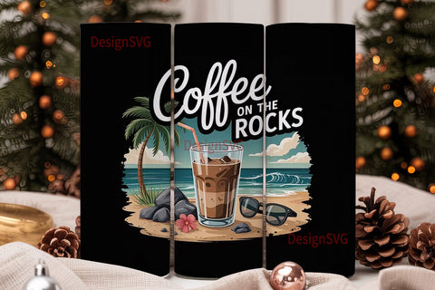 Coffee on the Rocks 20oz Tumbler Wrap Sublimation DesignSVG 