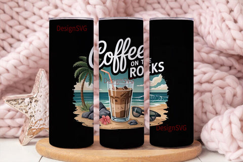 Coffee on the Rocks 20oz Tumbler Wrap Sublimation DesignSVG 