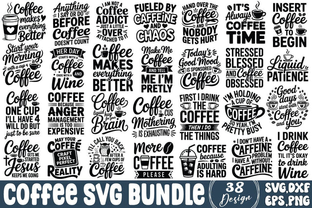 Coffee PNG Bundle SVG Angelina750 