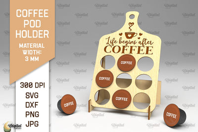 Coffee Pod Holder Laser Cut. Capsule Holder SVG SVG Evgenyia Guschina 