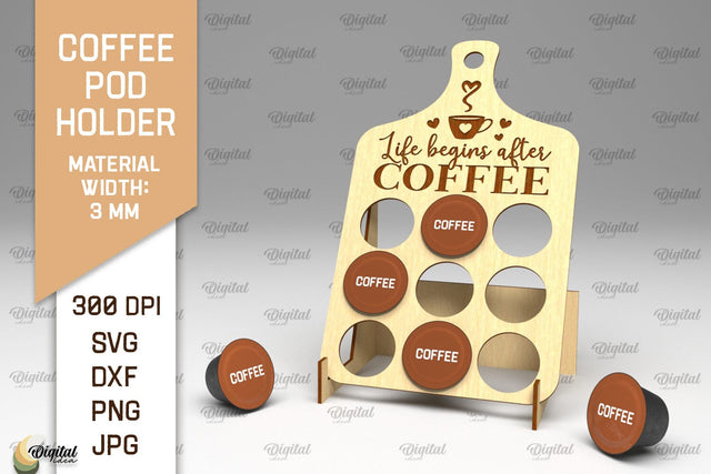 Coffee Pod Holder Laser Cut. Capsule Holder SVG SVG Evgenyia Guschina 