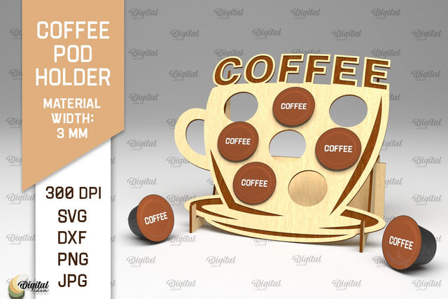 Coffee Pod Holder Laser Cut. Capsule Holder SVG SVG Evgenyia Guschina 