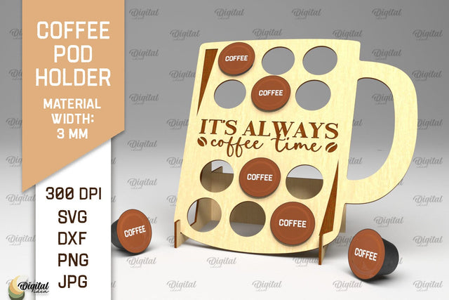 Coffee Pod Holder Laser Cut. Capsule Holder SVG SVG Evgenyia Guschina 