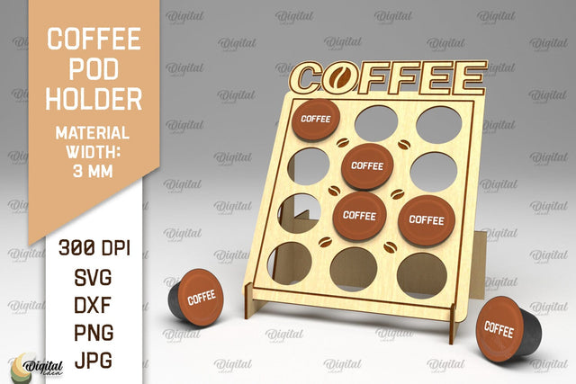 Coffee Pod Holder Laser Cut. Capsule Holder SVG SVG Evgenyia Guschina 