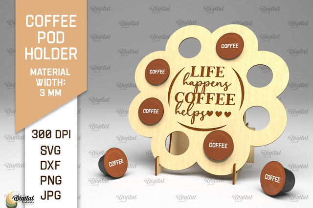 Coffee Pod Holder Laser Cut. Capsule Holder SVG SVG Evgenyia Guschina 