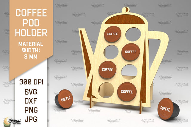 Coffee Pod Holder Laser Cut. Capsule Holder SVG SVG Evgenyia Guschina 