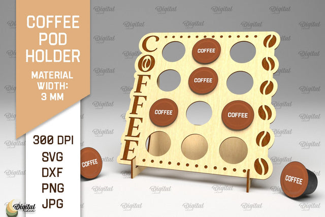 Coffee Pod Holder Laser Cut. Capsule Holder SVG SVG Evgenyia Guschina 