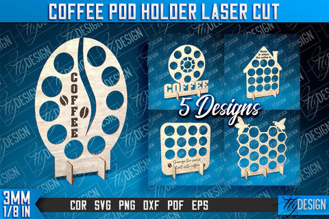 Coffee Pod Holder Laser Cut | Laser Cut Design | CNC File SVG Fly Design 