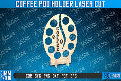 Coffee Pod Holder Laser Cut | Laser Cut Design | CNC File SVG Fly Design 