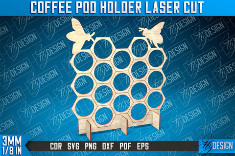 Coffee Pod Holder Laser Cut | Laser Cut Design | CNC File SVG Fly Design 