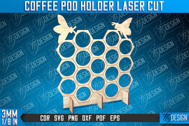 Coffee Pod Holder Laser Cut | Laser Cut Design | CNC File SVG Fly Design 