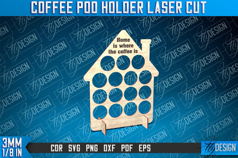 Coffee Pod Holder Laser Cut | Laser Cut Design | CNC File SVG Fly Design 