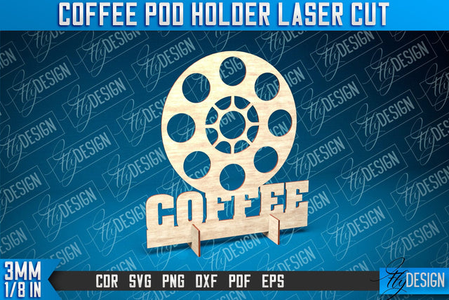 Coffee Pod Holder Laser Cut | Laser Cut Design | CNC File SVG Fly Design 